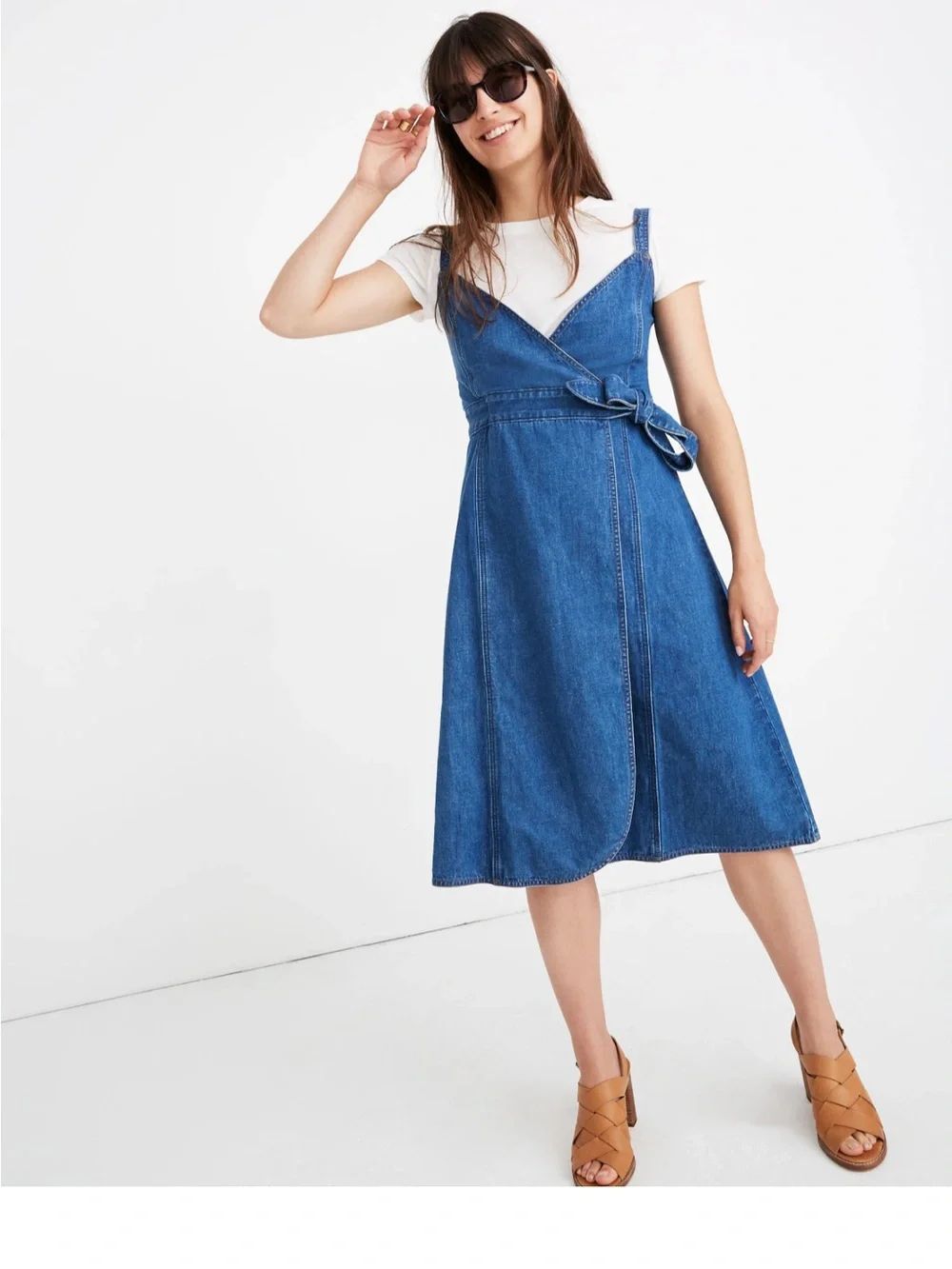 Madewell Denim Wrap Dress Sleeveless Size 0 L4813